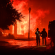 A home bursts into flames from the Shady Fire as it approaches Santa Rosa, California on September 28, 2020.